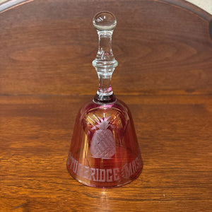 Vintage Cranberry Chalet Art Glass Bell