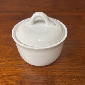 Round White Ceramic Sugar Bowl
