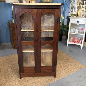 "Tree of Life" Cabinet w Etched Glass Doors