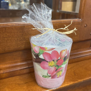 Bloosom Greetings Glass Candle