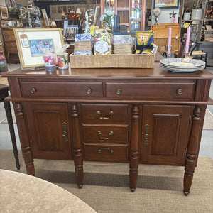 Canadel Canadian Made Dark Maple Sideboard w Turned Legs
