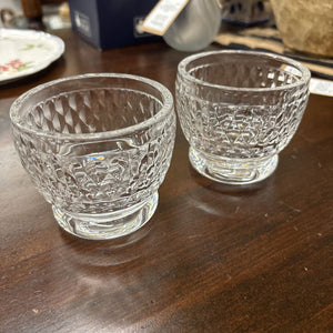 SET of 2 Villeroy & Boch Crystal Glass Tumbler Candle Holders