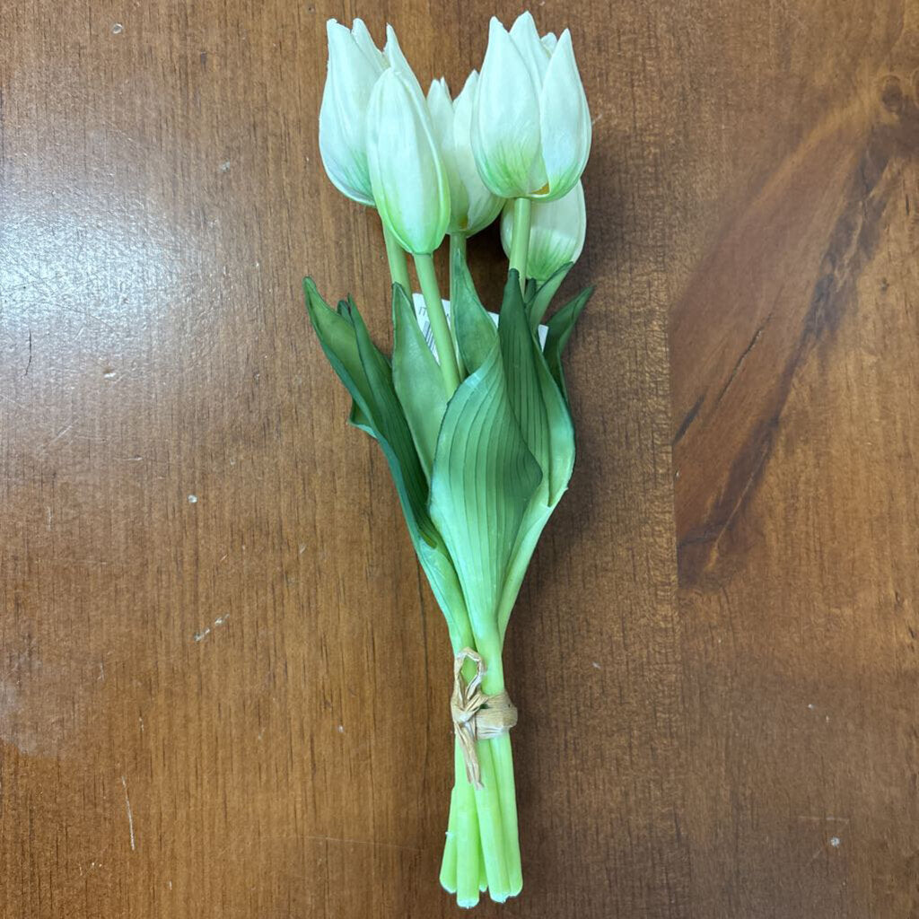 Fresh Touch Mini White Tulip Bunch 10" (5 Stems) 10187W