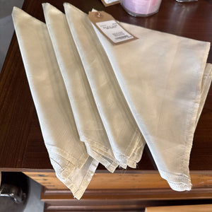 Set of 4 - Cream Silk Napkins