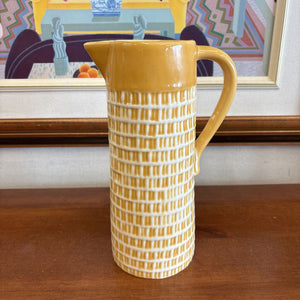 Mustard Yellow Ceramic Pitcher Made in Portugal