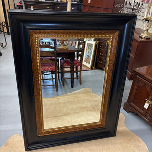 Black/Gold Framed Wall Mirror - Gold Bead