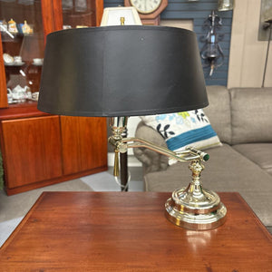 Stiffel Look Desk Lamp - Black Shade w Silver Adj. Base