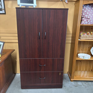 Laminate Storage Cabinet w 2 Filing Drawers w Key