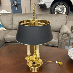 Stiffel Table Lamp - Bouillotte - Gold w Black Metal Shade - Heart Finial