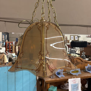 Vintage Art Nouveau (70s-80s) Tulip Bell Hanging SWAG Lamp