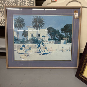Print - Beach Scene with White Villa
