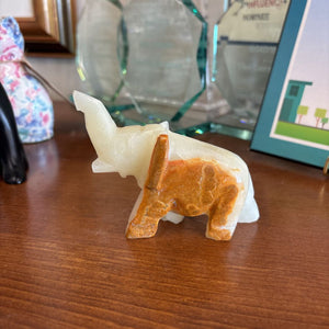 Hand Carved Marble Stone Elephant Figurine