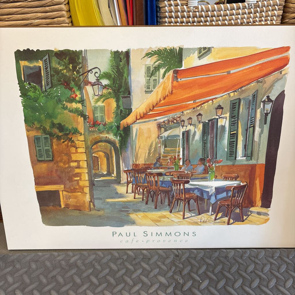 Paul Simmons "Cafe Provence" Art Print Plaque