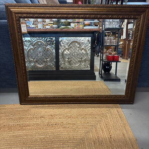 Large Wall Mirror w Copper Painted Frame w Scrolled Design