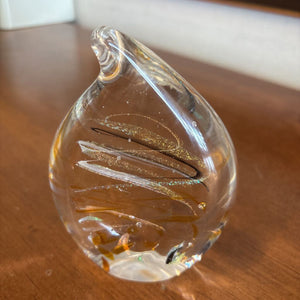 Teardrop Shaped Art Glass Paperweight w Swirls