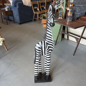 Handcrafted Decorative Wood Zebra