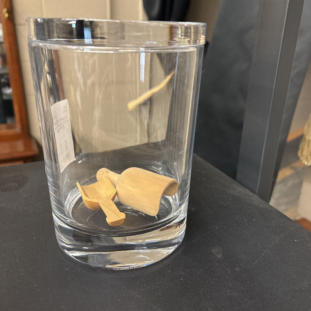 Crystal Salt Cellar with Lid and Scoops