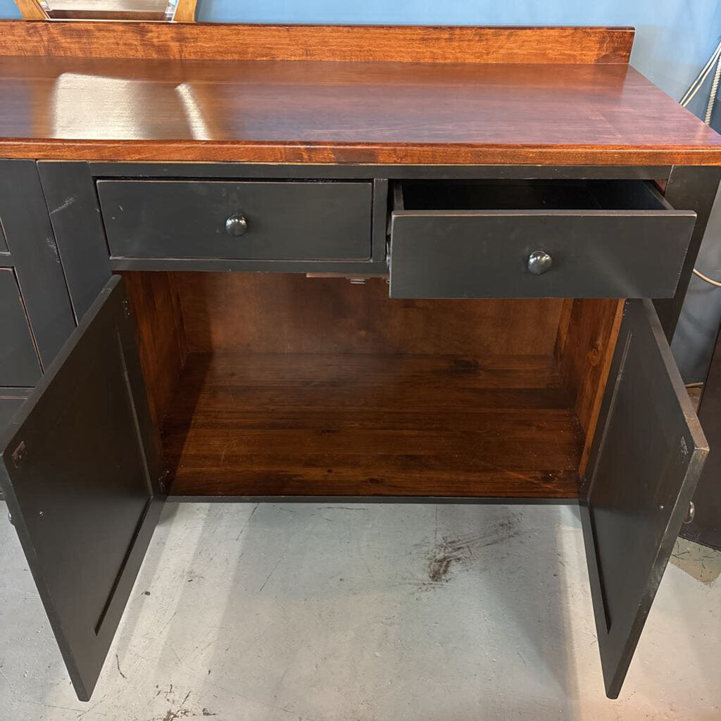 Three Piece Charcoal Sideboard w Cherry Countertop
