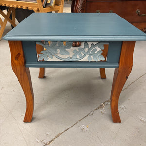 Refinished French Provincial Side Table w Leaf Pattern