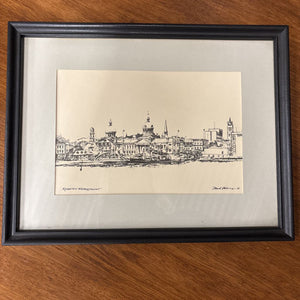 Framed "Kingston Waterfront" Lithograph Reproduction by David Holmes