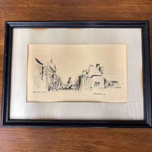 Framed "Ontario St. Kingston" Lithograph Reproduction by David Holmes-Condition Noted