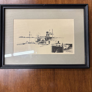 Framed "Wolfe Island Ferry" Lithograph Reproduction by David Holmes