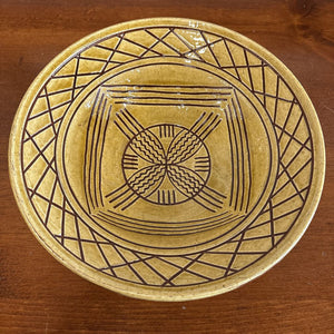 Canadian Made Pottery Bowl w Decorative Yellow Glaze by Dane McCarthy