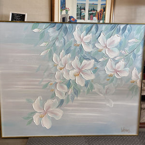 Framed Lee Reynolds Large Magnolia Floral Painting