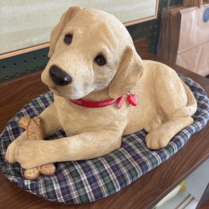 Sandicast Yellow Labrador Puppy Sculpture w Blanket