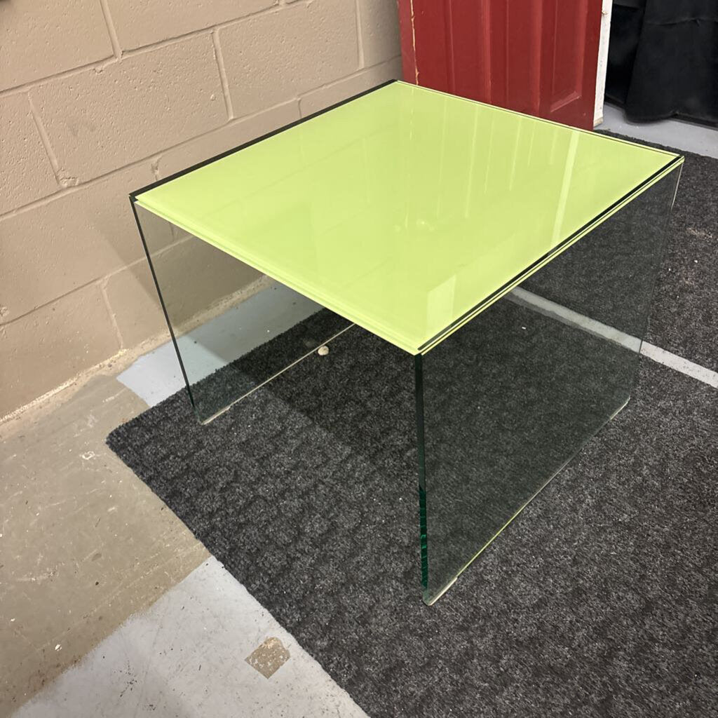 Italian Glass Design Side Table - Small Chip