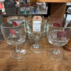 Vintage Beer Glass Set of 6 - Assorted Beer Brands