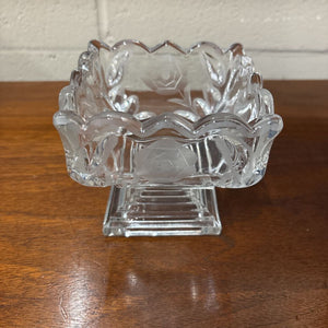 Vintage Fostoria Etched Square Glass Bowl