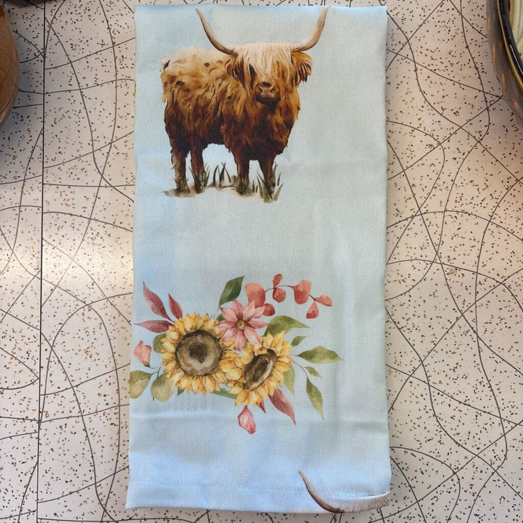 Floral Cow Tea Towel 70457