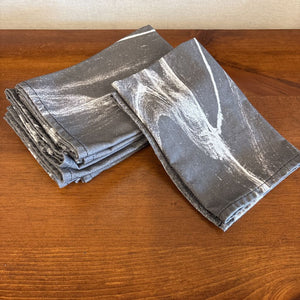 Grey/White Cotton Napkin Set