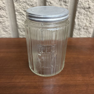 Hoosier Glass Tea Cannister w Metal Lid