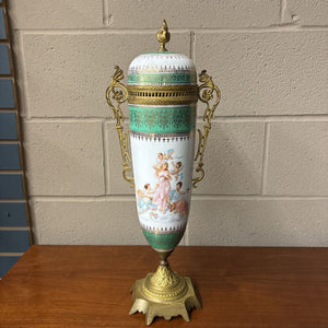 19th Century Hand-Painted Sevres Porcelain Pot Pourri Urn