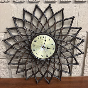Vintage 1960's Millhaven Sunburst Wall Clock