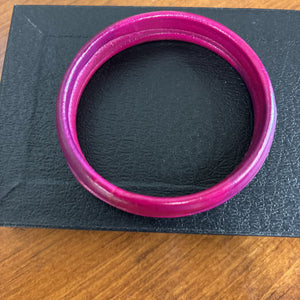 Vintage Fushia Leather Bangle