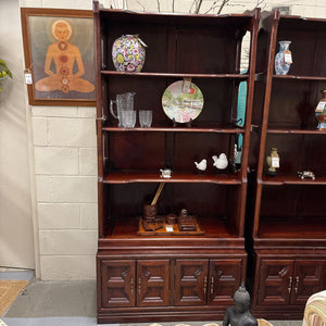 Rosewood Bookcase w Lower Cabinets (2pc)