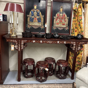 Rosewood Console Table w Mother of Pearl Accents