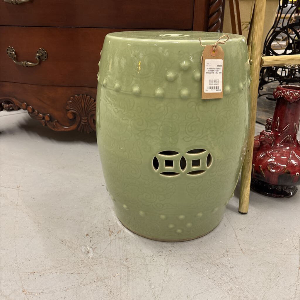 Celadon Ceramic Garden Stool - Singapore