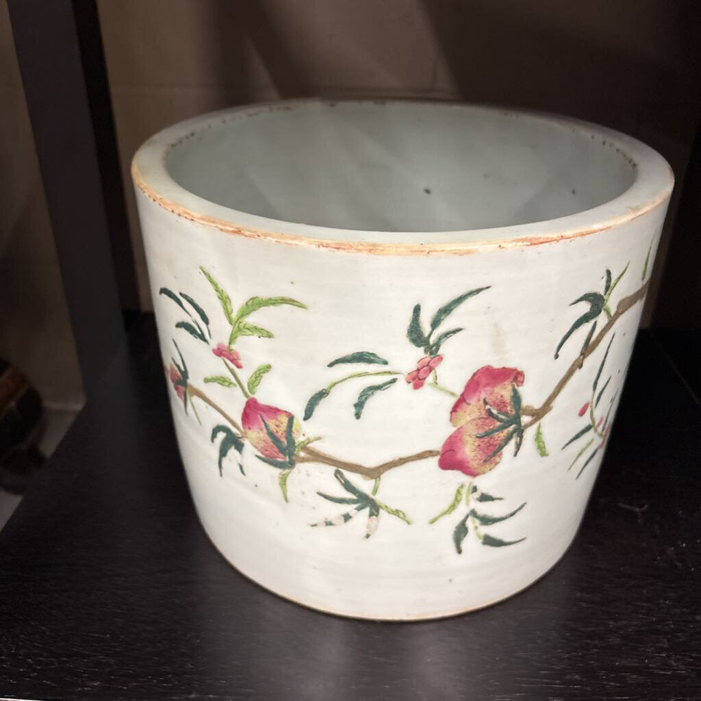 Chinese Porcelain Flower Pot/Planter w Peach Branches