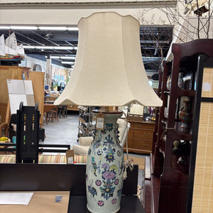 Large Scale Table Lamp with Silk Shade