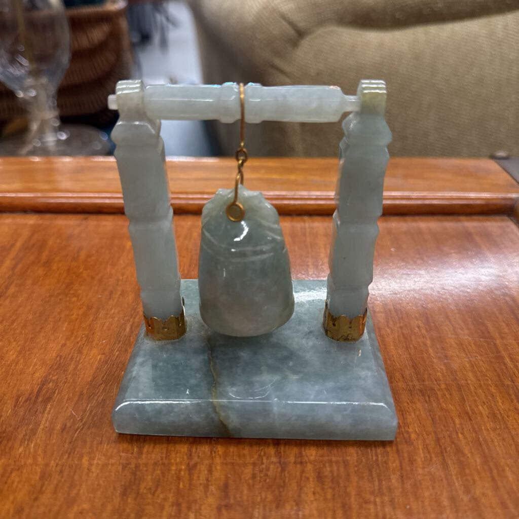 Miniature Jade Gong Sculpture w 24K Gold Wrap