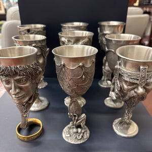 Royal Selangor/Lord of the Rings Pewter 9 Mixed Goblet Set