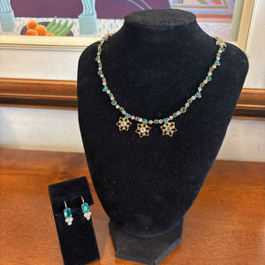 Swarovski Crystal Necklace & Earring Set w Mixed Cut Cubic Zirconia