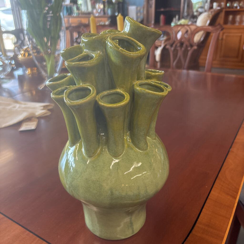 3948 - Green Multi Stem Ceramic Vase