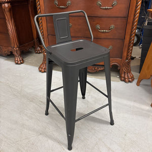 Black Metal Stool w Removable Back