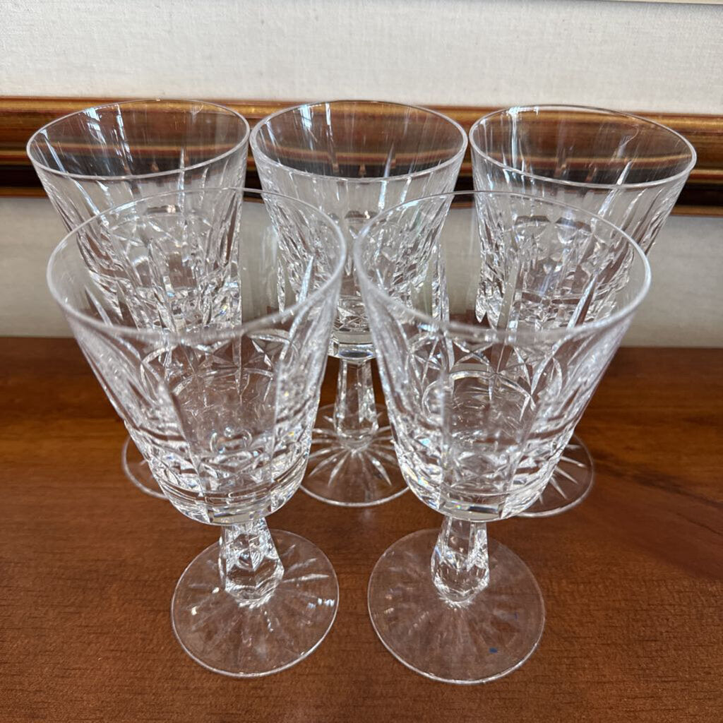 Waterford Signed Crystal 'KILDARE' White Wine Glass SET of 5
