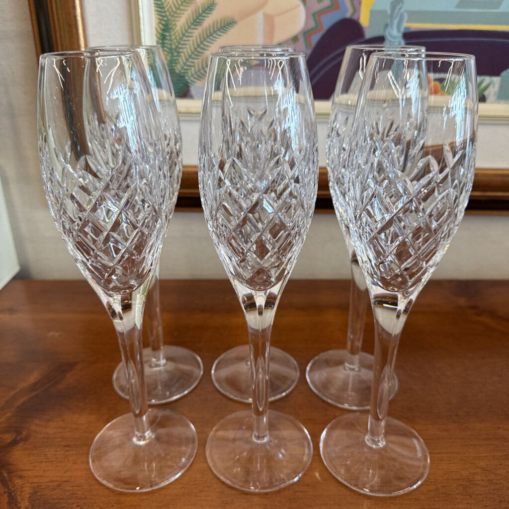 Waterford Etched Crystal 'LISMORE' Champagne Glass SET of 6